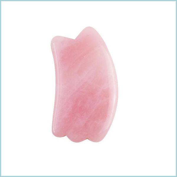 Massageador de massager beleza mass produto anti envelhecimento de pedra natural jade guasha raspador masr skincare tamanho grande lua rosa quartzo facial gua sha dhsht