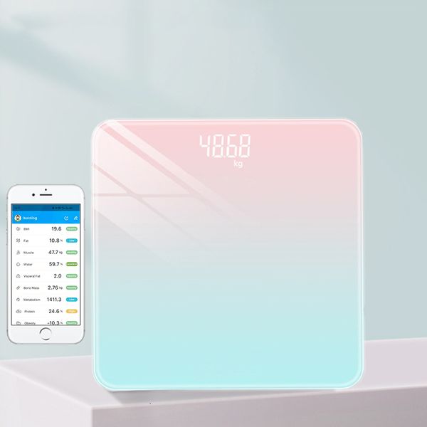 Bilancia per peso corporeo Bluetooth BMI Bagno Smart Electronic LCD Digital Balance Composition Analyzer 221121