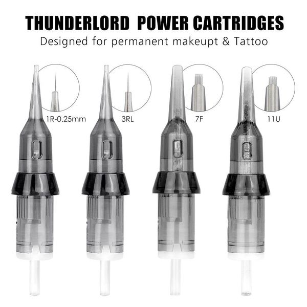 Dövme iğneleri Thunderlord Power Needle Liner Shader Shater kalıcı makyaj kartuşu 1R 7F Evrensel Makine Kalemi için EST 221121