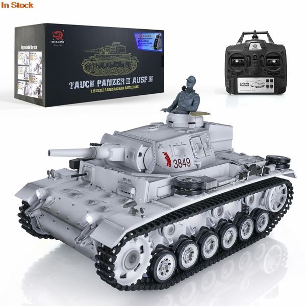 Электрический RC CAR 2 4G Heng Long 1 16 7 0 Panzer III H RC Tank 3849 360 башня коробка передач Металлический блок дымовой блок BB Toys TH17371 221122