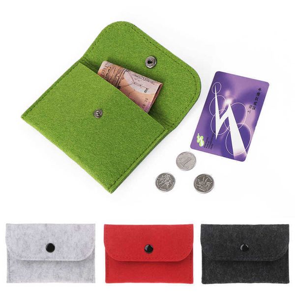 Кошельки Creative Mini Felt Soild Wallet Woman Holder ID Business Maning Sukle Bag Bag Thin Wallet Card Locker L221101