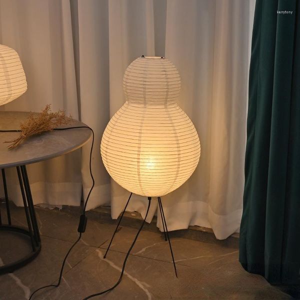 Lâmpadas de chão Yoshihiro Noguchi japonês japonês papel de arroz simples lanterna casa caseira de chá atmosfera vertical