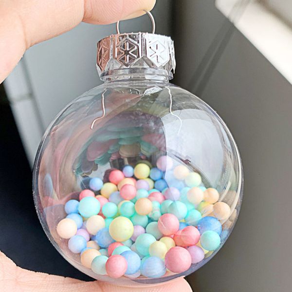 Decorações de Natal 10pcs 8cm 10cm Transparent Ball Diy Craft Craft Plástico Wedding árvores de decoração suspensa Festival Festival 221123