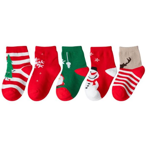 Großhandel Winter Herbst Socken Warme Baumwolle Jungen Mädchen Crew Socke Cartoon Niedlicher Schneemann Schneeflocke Weihnachten Weihnachtsmann Socken für Kinder Baby Weihnachtsgeschenk Unisex Strumpf