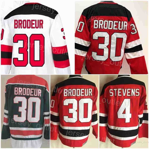 Erkekler Hokey 30 Martin Brodeur Jersey Vintage Classic 4 Scott Stevens Ters Retro Retro Kırmızı Beyaz Yeşil Takım Renk Nakış ve Dikiş '' '' '