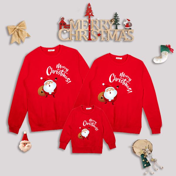 Aile Eşleşen Kıyafetler Noel Sweaters Anne Baba Çocuk Bebek Boy Boy Sweatshirt Anne Baba Oğul Kıyısı Kış Forması 221122