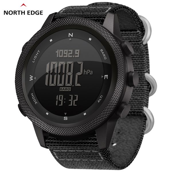 Нарученные часы North Edge Men Men Men Men Digital Watch Army Army Sports Watch Watches Водонепроницаемые 50 -метровые барометр Barometer Compass World Time Time.