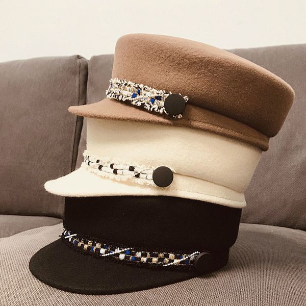 Ball Caps Original Women Flat Top Wool Warm Baseball Escursionismo Outdoor Army Military Hat Visiera Beret sboy per Ladies 221122