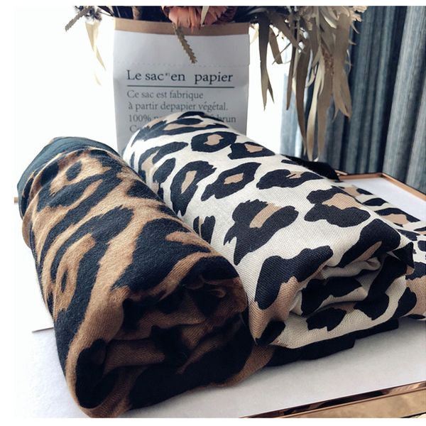 Lenços marca de luxo lenço de inverno leopardo mulheres macias pashminas xales e lenços sjaal muçulmano hijab animal impressão leopardo capa 221119