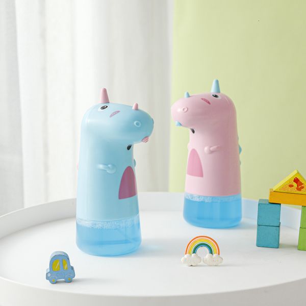 Dispensador de sabão líquido crianças crianças automáticas cortam desenhos animados USB Mão de shampoo de espuma grátis proteger seu filho 221123