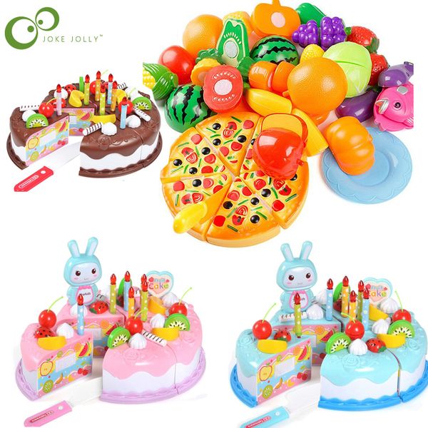 Cozinhas brincar de comida Crianças presente educacional Finja conjunto de brinquedos de plástico Diy Cutting Fruit Legetable S 221123