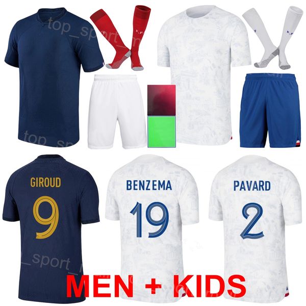 National Team French Soccer Jerseys 2022-23 World Cup 9 Olivier Giroud 10 Kylian Mbappe 14 Adrien Rabiot 24 Ibrahima Konate 18 Dayot Upamecano Football Shirt Kits