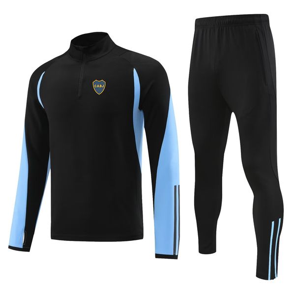 Boca Juniors Herren-Trainingsanzüge, Herbst, Kinder, Outdoor, Halbreißverschluss, langärmlig, Trainingsanzug, Jogging, Sport, Freizeit, Langarmshirt