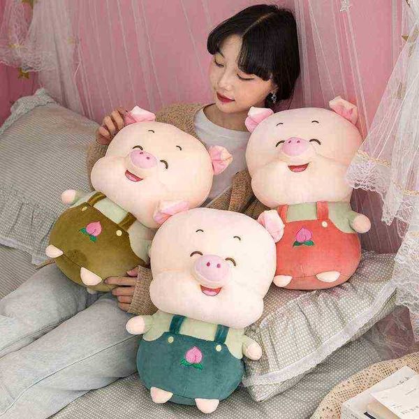 1Pc 203040Cm Cartoon Schöne Band Schwein Puppe Kuscheln Plüsch Spielzeug Für ldren Weiches Kissen Pop Kinder ld Schöne geschenke J220729