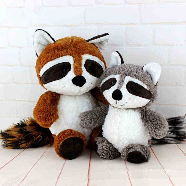 2555cm Grey Raccoon Cuddle Beautiful Raccoon Cute macio, travesseiro de boneca para meninas Ldren Kids Baby Birthday Gift J220729