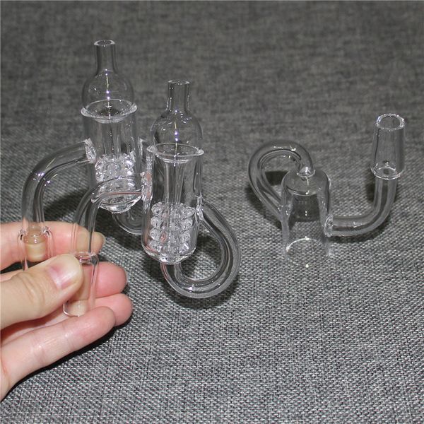 Räucherset Quarz Diamant Loop Banger Nagelöl Knoten Recycler Bangers Carb Cap Dabber Einsatzschale 10 mm 14 mm männlich für Wasserpfeifen