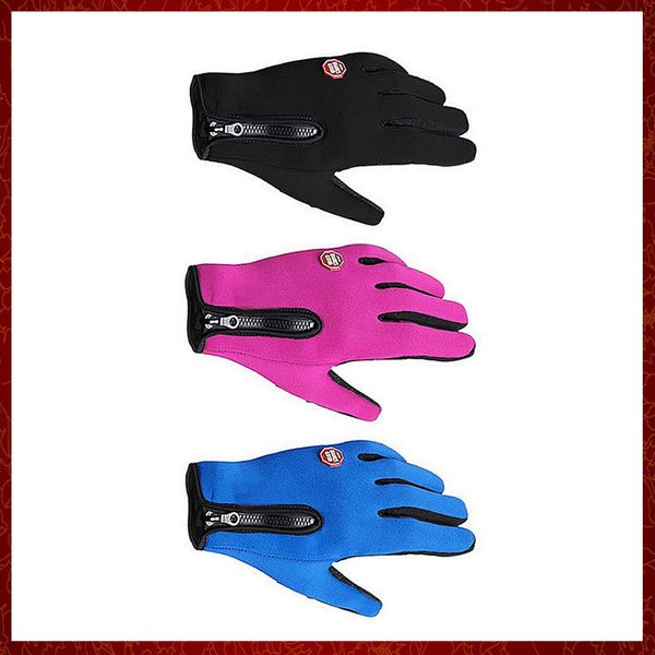 ST408 Fahrradhandschuhe für Herren und Damen, Fleece, winddicht, warm, Touchscreen-Handschuhe, wasserdicht, Outdoor-Bergsteigen, Skifahren, Handschuhe