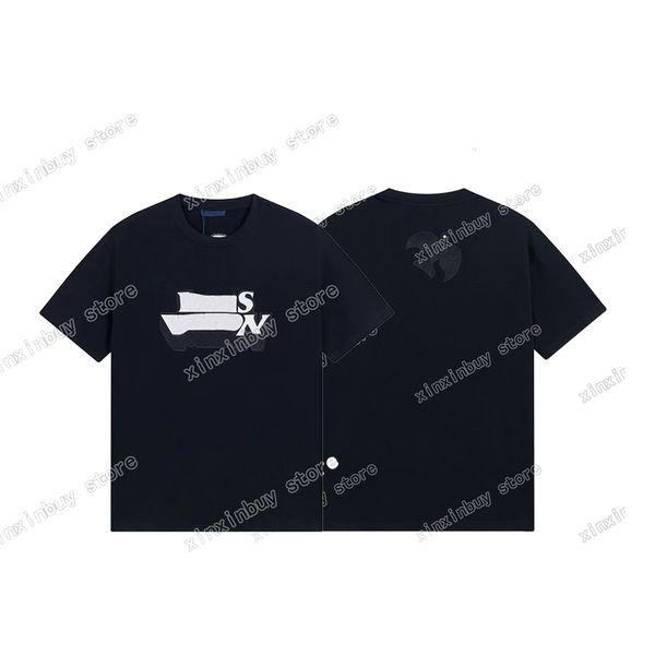 xinxinbuy Herren Designer T-Shirt Paris Friedenstaube Stickerei Kurzarm Baumwolle Damen Schwarz Weiß Grau XS-L