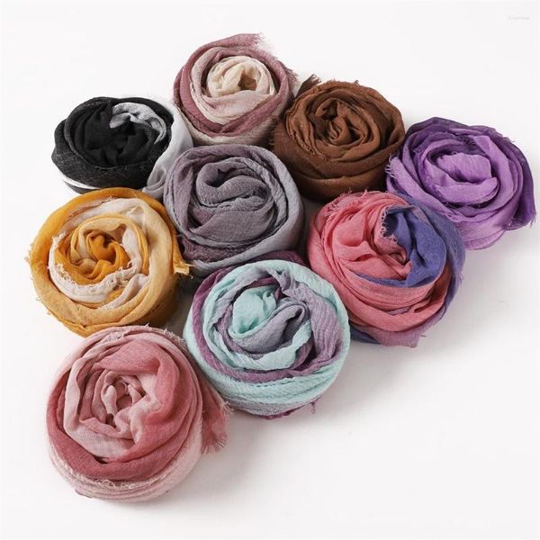 Schals 2022 Mode Luxus Frauen Viskose Schal Ombre Blase Plissee Fransen Schal Frühling Herbst Wrap Hijab Dame Pashmina Foulards Stola