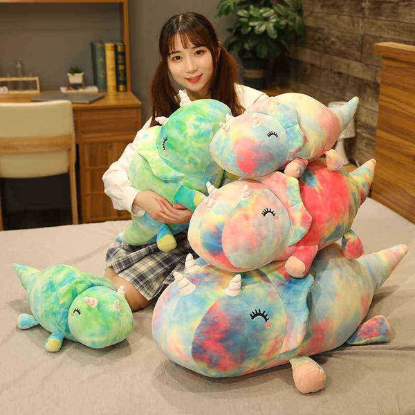 5090см Творческий плюшевый плюшевый трицератопс Stegosaurus cuddle Dinosaur Cushion Cuddle Ldren Boy Toys Bab