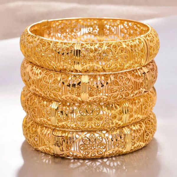 Bangle 24k braccialetti vintage da donna color oro antico braccialetto lungo braccialetto gioielli regali per briglie da sposa per feste