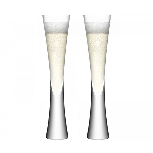 Gosses de vinho 2 pcSset Wedding Champagne Flute Glitter Crystal Slim Tulip Tulip Bubble Sparkling Wine Glass Aperitif Sherry Cup para festa 221124