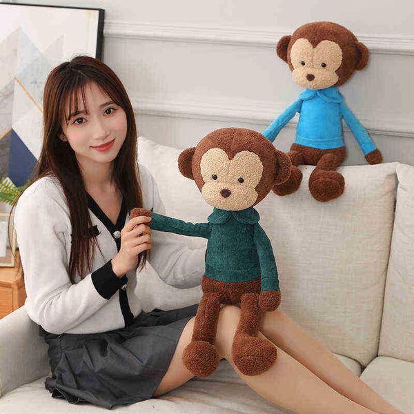 1 Pz 60 Cm Cute Monkey Doll Peluche Cartoon Morbido Cuscino Peluche Coccole Per ld Ragazzo Fidanzata Dormire Regalo Di Compleanno J220729