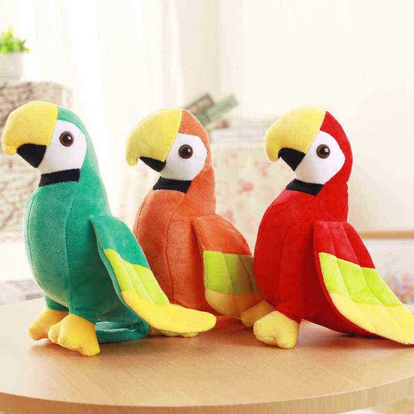 2025cm sevimli hayat benzeri Rio Parrot Peluş Peluş Sevimli Oyuncak Yumuşak Kawaii Papaz Dolls Ldren Kızlar Bebek Doğum Günü Hediyesi J220729