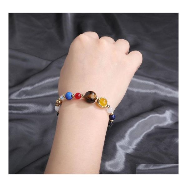 Braccialetti Charm Galassia di bracciali regolabili fatti a mano Galassia The Otto pianeti Sistema solare Star Star Natural Stone Braggonia DH3FL DH3FL