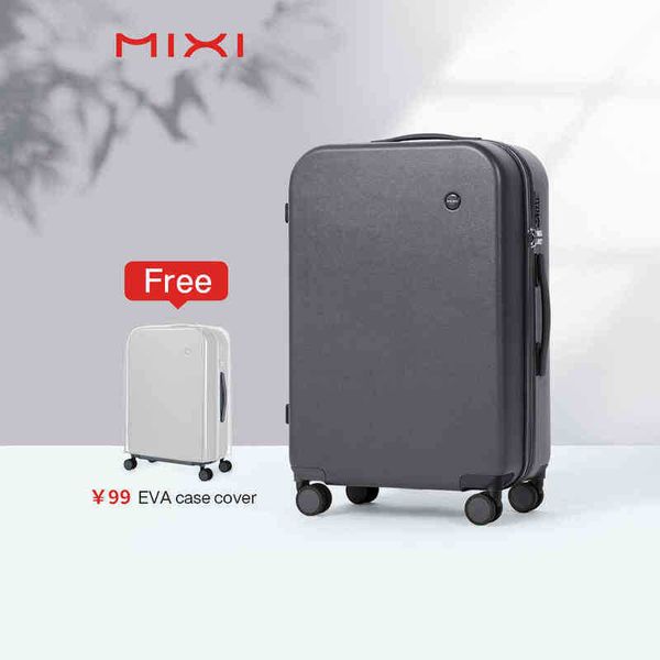 Mixi Patent Design Travel Suitcase Men Women Trolley Case PC Rolling Buggage Spinner Wheels TSA Lock Free Cover J220707