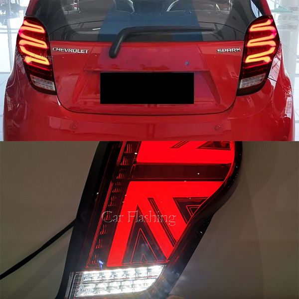 Estilo do carro para chevrolet spark 2010-2018 luzes traseiras nova faísca led lâmpada traseira drl sinal de freio reverso acessórios automóveis