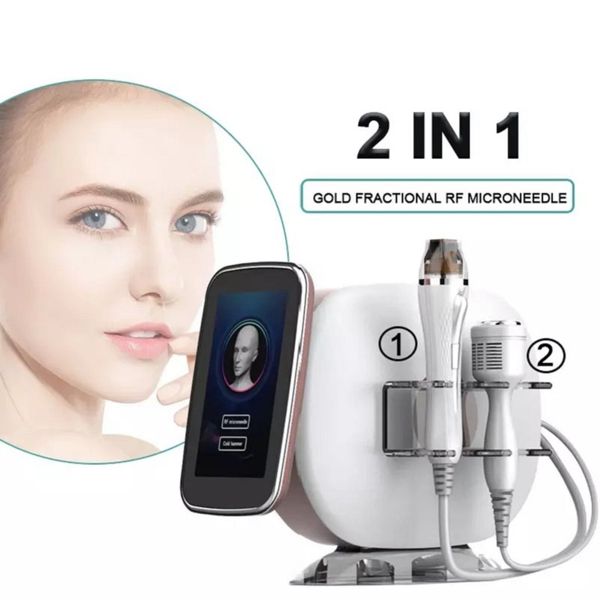 2in1 oro microneedling frazionario frazionario rf radifrequenzia di sollevamento del viso rimozione delle rughe attrezzatura di bellezza serraggio della pelle