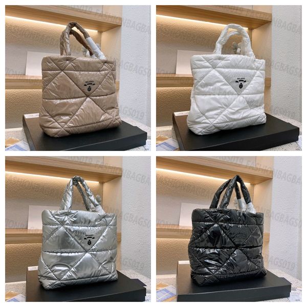 FW22 Нейлоновая сумка сумки хлопковая сумочка геометрическая рисунка мягкие сумки дизайнерские модные роскошные сцепления