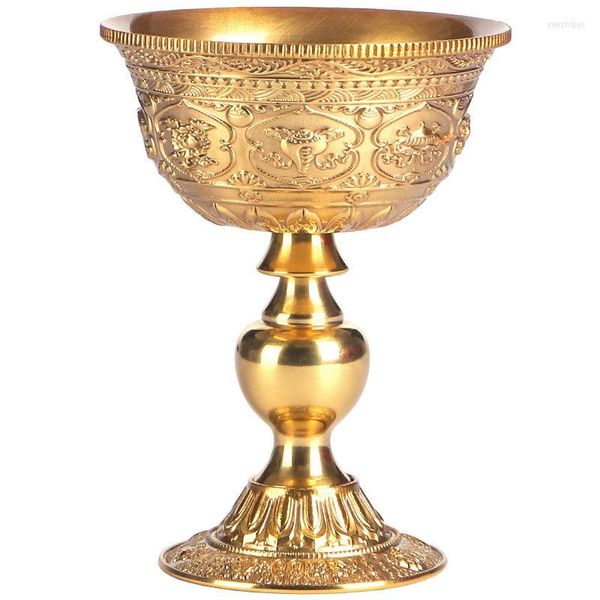 Titulares de vela em relevo a xícara de bronze flor romântica ouro castiçal de lâmpada budista de lâmpada de casamento jantar home collection mesa de mesa decoração