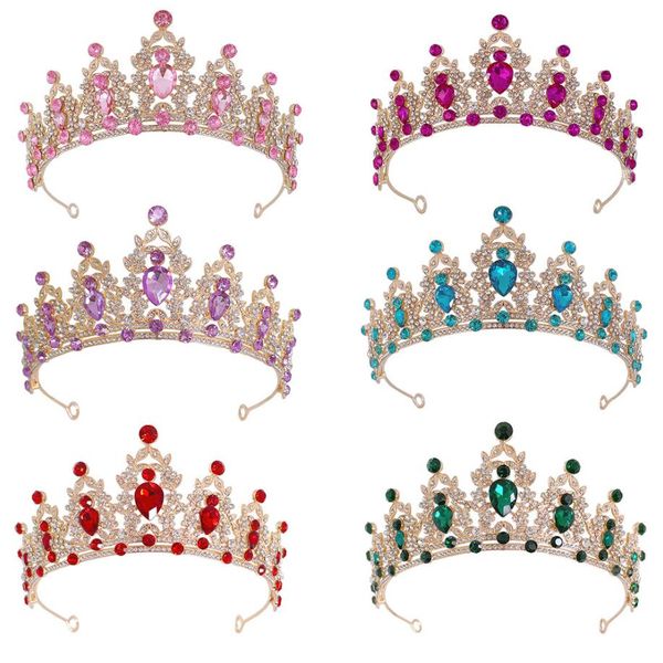Cabelo de casamento Tiara Crystal Crown coroa de prata Diadema Veil Tiaras Casamentos Acess￳rios para cabelos J￳ia da cabe￧a da cabe￧a