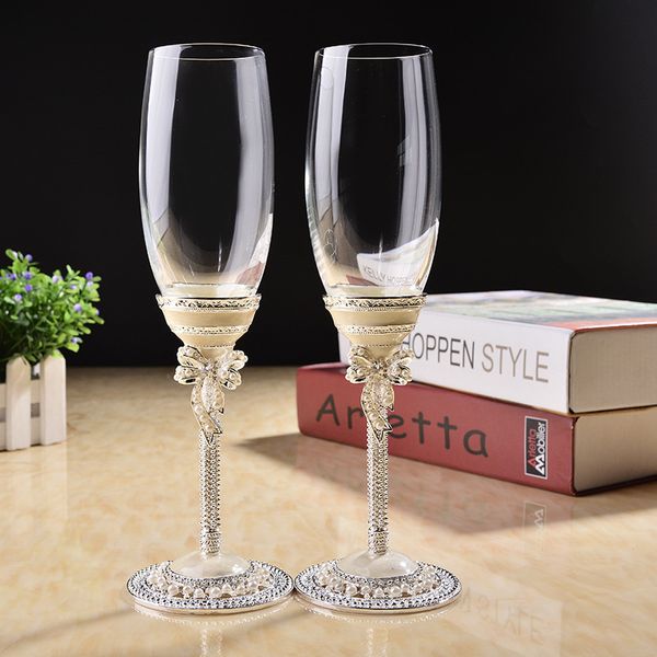 Bicchieri da vino design regalo creativo arte artigianato bicchieri da sposa champagne vino rosso sposa sposo cristallo smalto tazza decorazioni per feste Calice da tostatura 221124