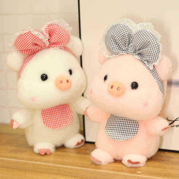 25cm Kawaii Plush Animals Pig Toy Toy Soft Phefted Desenho de Alta Qualidade Bonecas Animais Baby Sussen Peluche For Kids Presente Nice J220729