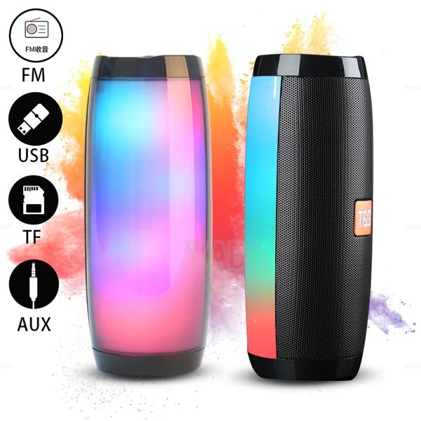 TG157 LED Yanıp Sönen Işık Bluetooth uyumlu hoparlör Halat Dış Loundspeaker 1200 MAH Kumaş Su Geçirmez Subwoofer FM Radyo