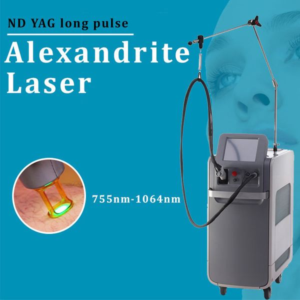 Salon Verwenden Sie Haarentfernung Schönheitsmaschine Alexandrite Long Puls Laser Dual Wellenlänge Alex 1064nm 755nm nd yag