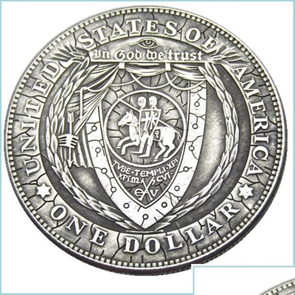 Arti e mestieri Arti e mestieri Hb109 Hobo Morgan Dollar Skl Scheletro di zombi Copia monete Ottone Ornamenti artigianali Decorazione domestica Accsso Dh81V