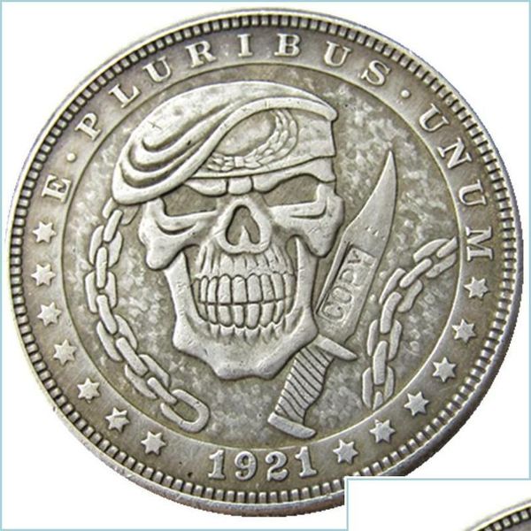 Arti e Mestieri Arti E Mestieri Hb78 Hobo Morgan Dollar Skl Zombie Scheletro Copia Monete Ottone Ornamenti Artigianali Decorazione Della Casa Accssor Dh7Vo