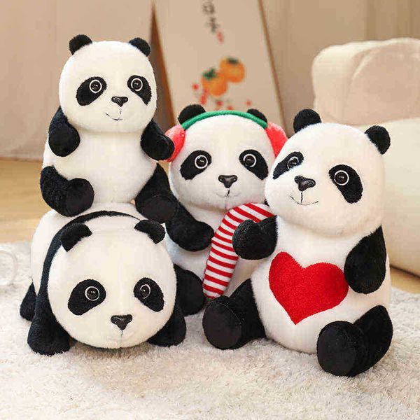 1Pc 1225Cm Sentarse y mentir Panda Juguetes de peluche Suave de alta calidad Animal de dibujos animados Kawaii Oso Colgante abrazar Bebé Sleepy Doll J220729