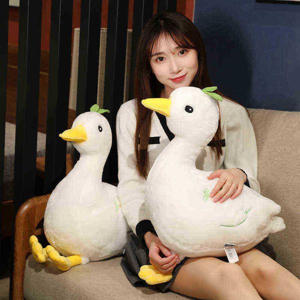 253545cm Kawaii Plush Goose bonecas adorável animal pegador de pato petuche de travesseiro macio para crianças meninas de aniversário presentes de natal j220729