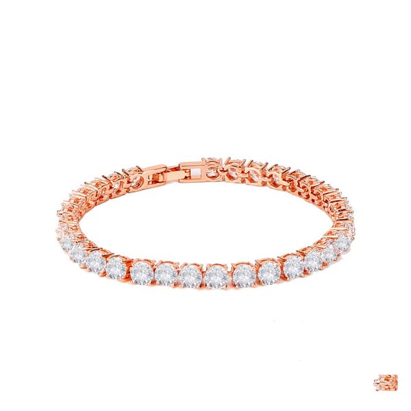 Bracelets de charme 3a Bracelete feminina de zircão de aço inoxidável Cristal de aço elegante de feriado de feriado de feriado Drop entrega de jóias BRA DHFEM