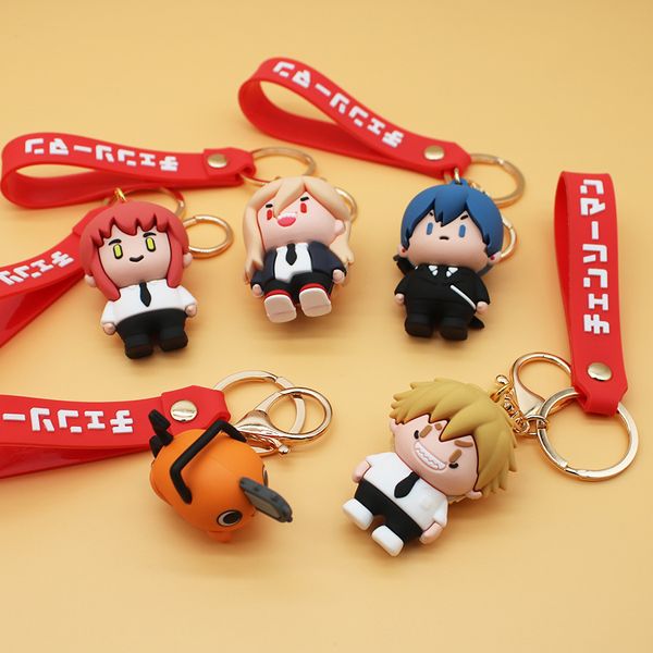 Chansaw Man Keychain Anime japonês em torno do diabo Marchma Pingente de bolsa escolar elétrica