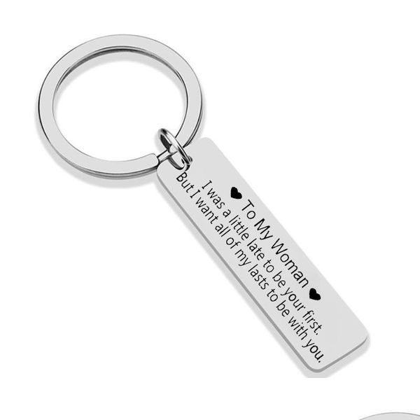 Anahtarlıklar Lanyards Boyfriend/Girlfriend Keychain Ben ilk randevunuz olmayabilirim öpücük veya aşk sadece sana son anahtar etiketi damla deli dheda