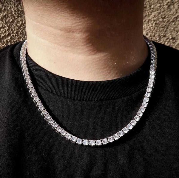 Цепи 6 мм Iced Out Tennis Gold Chain Ожерелья мод