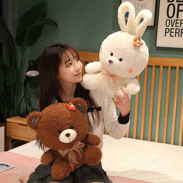 2548cm BONITO BOTOLBOW TEDDY URSO DOLL DOLA CUDENTE CUNDO BUNNY PLUSH Toy Looks Birthday Birthday Baby Gift J220729