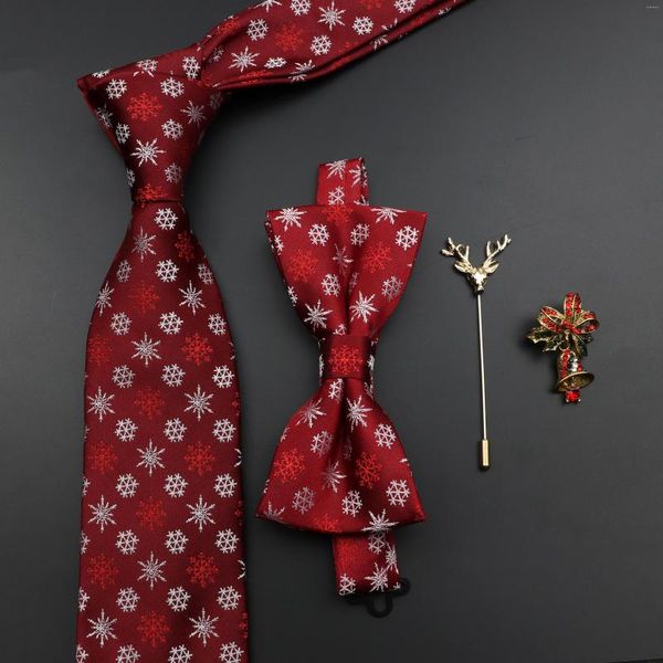 Laço amarra 2022 Broche de gravata de luxo de Natal