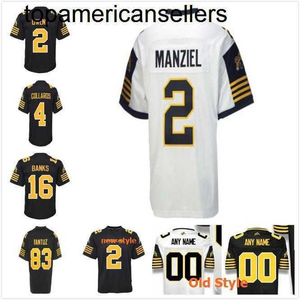 2019 Custom Men / Women / Youth Canada Football Jersey New Hamilton 16 Banks Tiger Cats Jerseys 2 Johnny Manziel Branco Preto Bordado Jersey